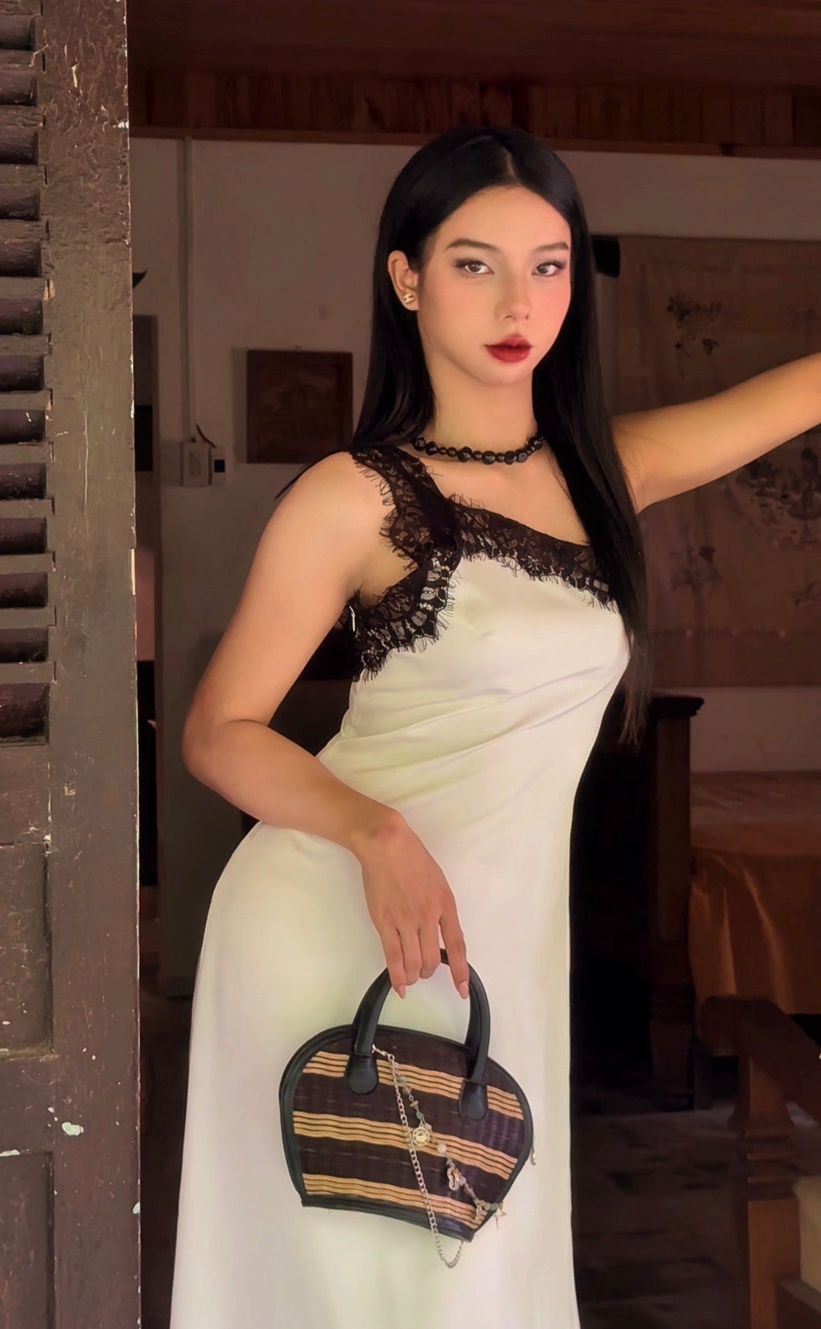 SÒ BAG - Black striped UZU WEAVE