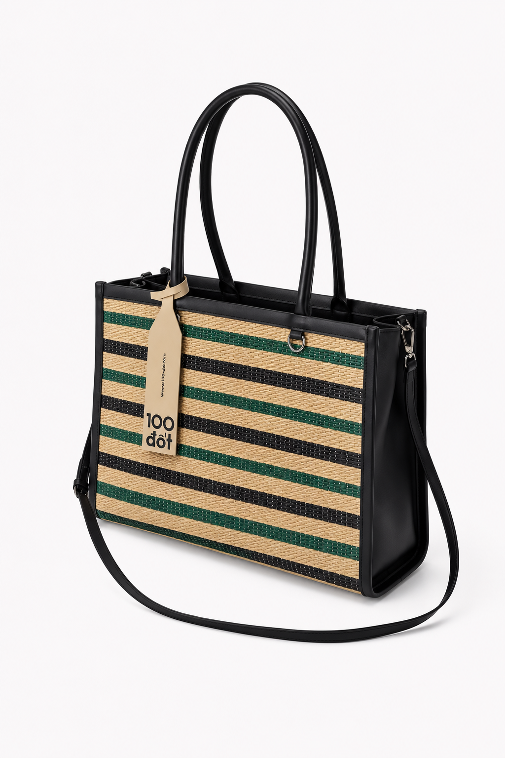 NHỰT BAG - Green striped UZU weave