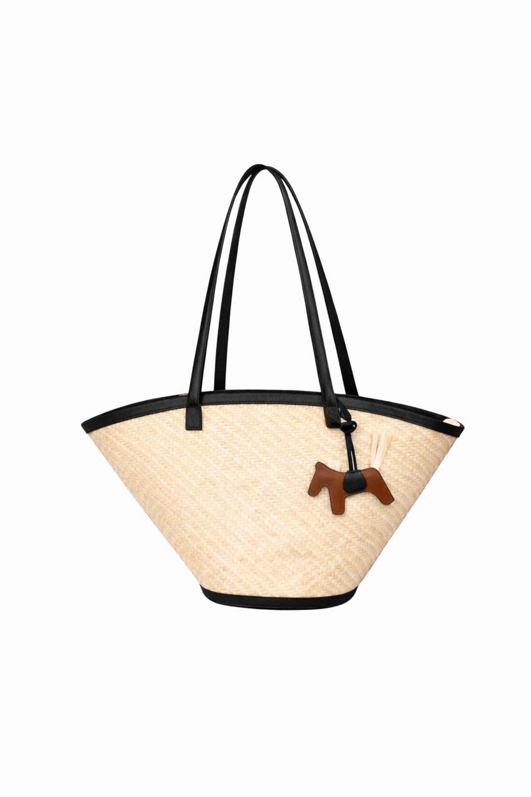 VÊ BAG - Black leather trim