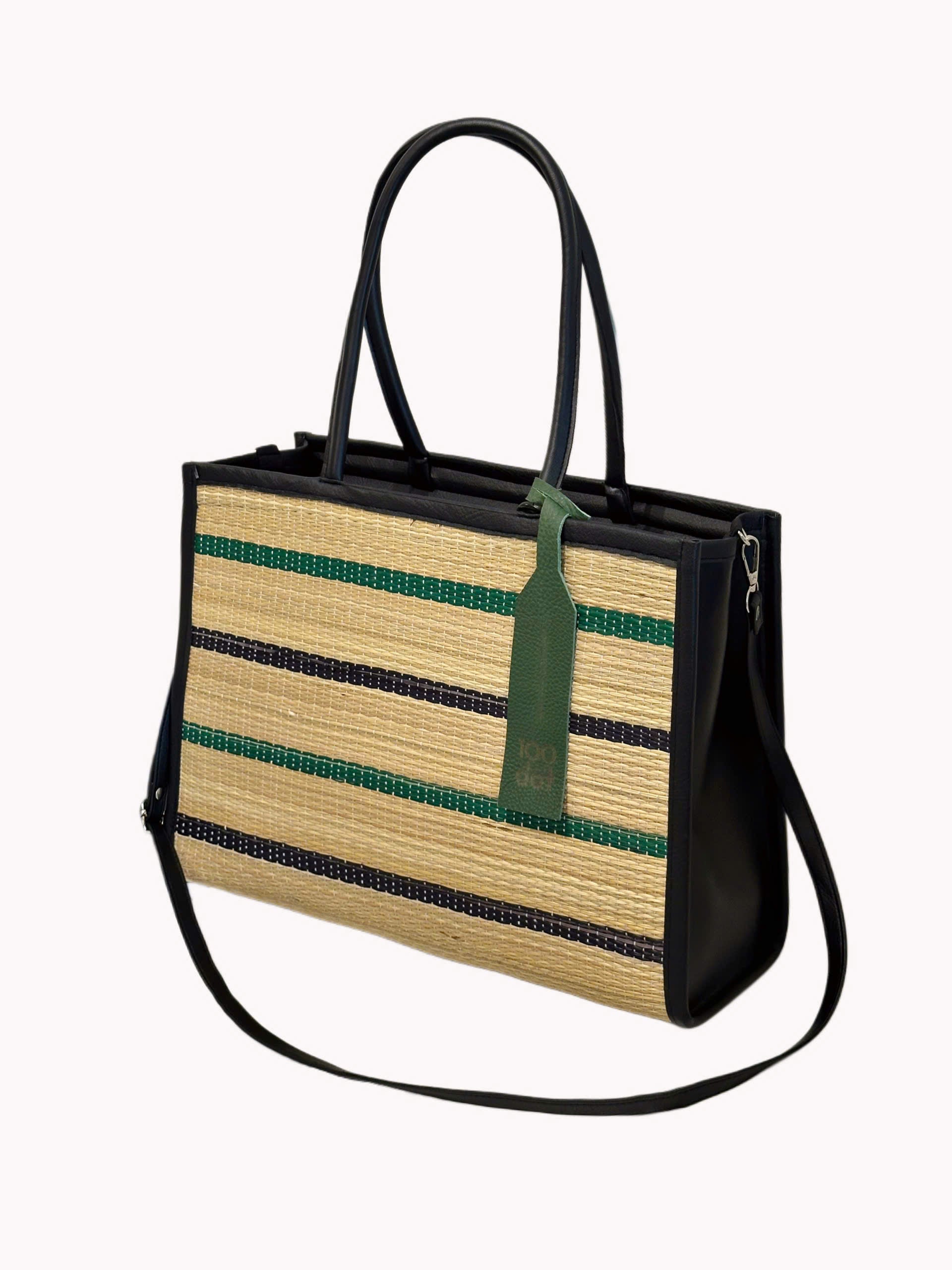 NHỰT BAG - Green striped UZU weave