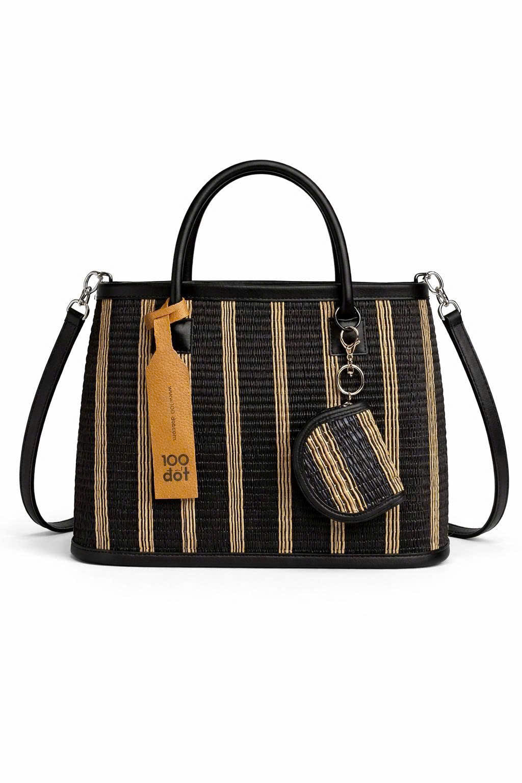 ĐAN BAG - Black striped UZU weave