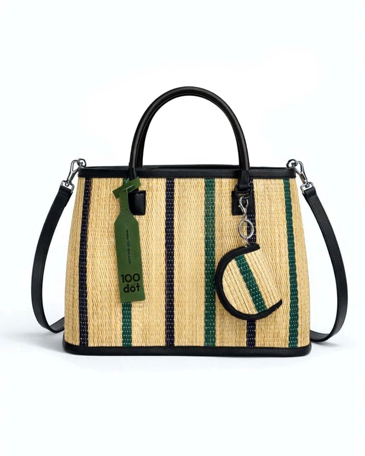 ĐAN BAG - Green striped UZU weave