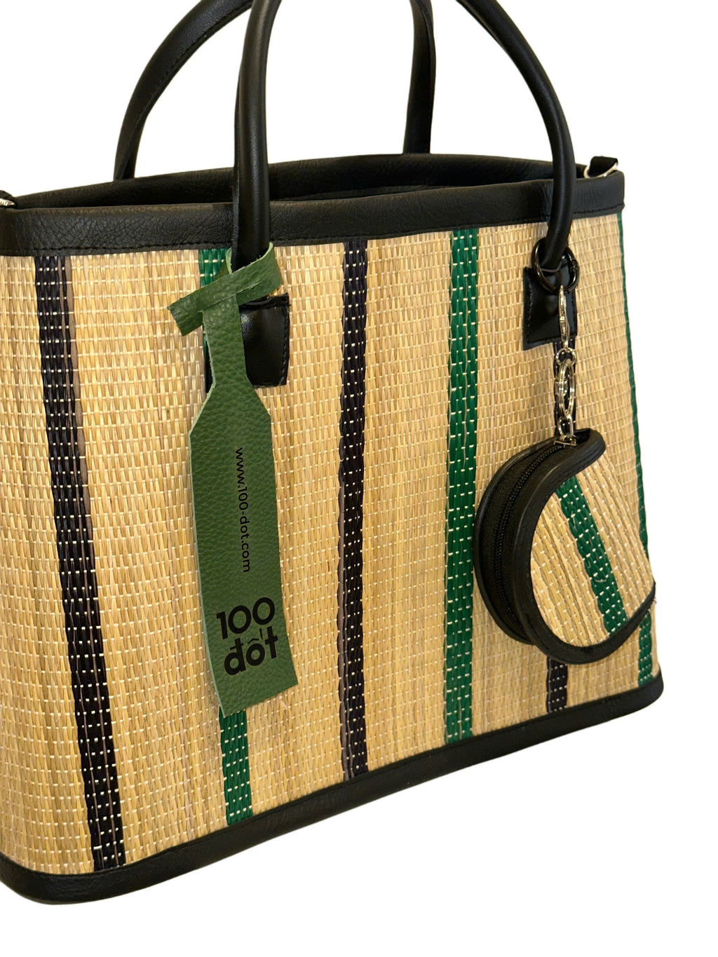 ĐAN BAG - Green striped UZU weave