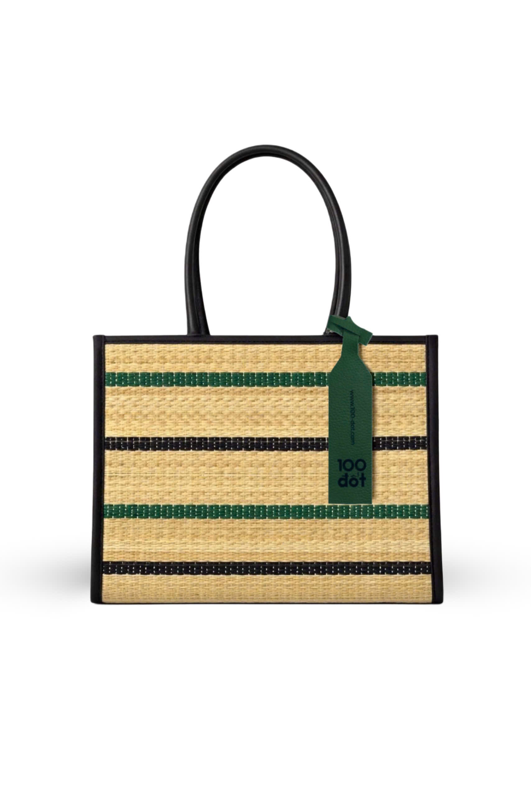 NHỰT BAG - Green striped UZU weave