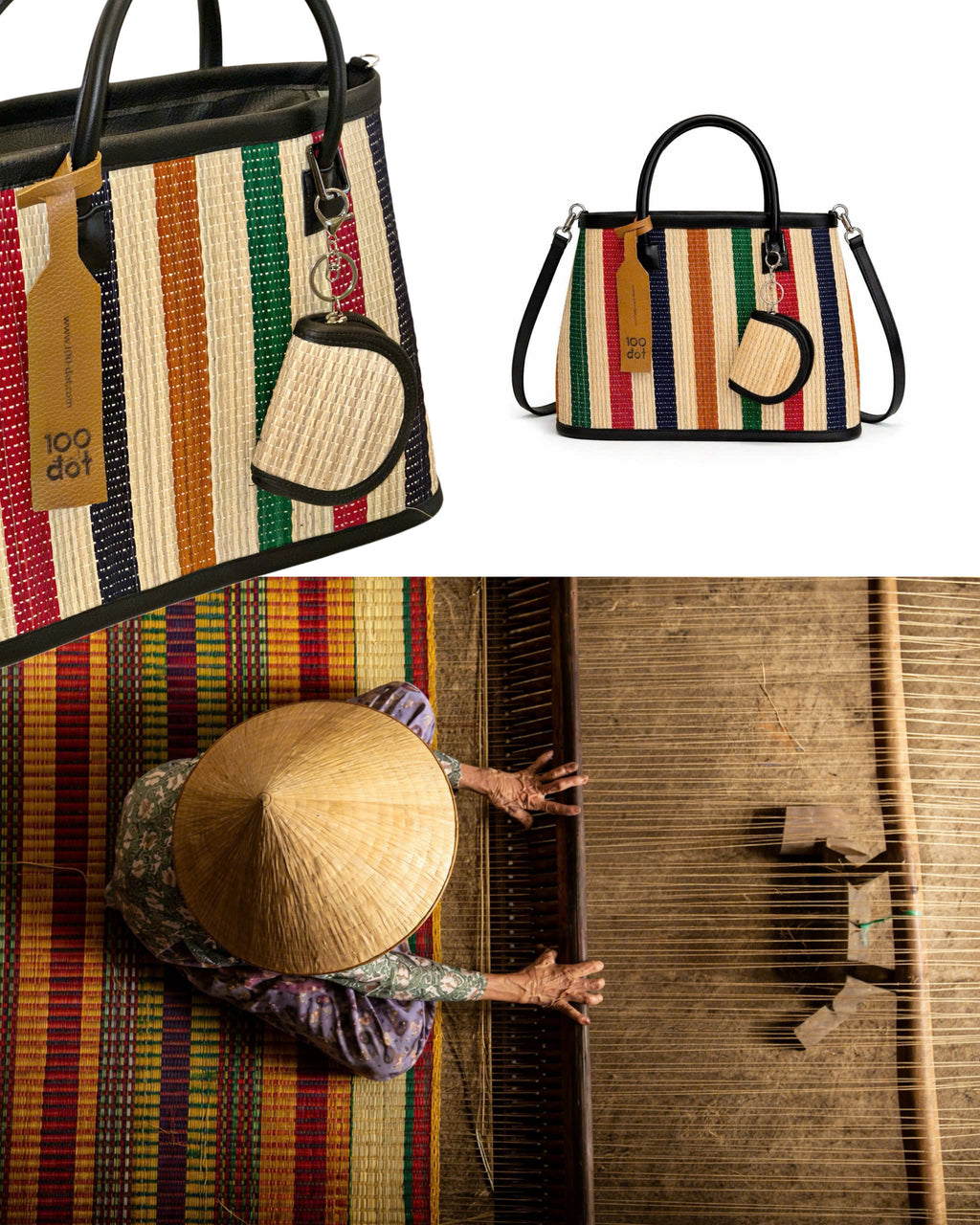 ĐAN BAG -  Colorful striped UZU weave