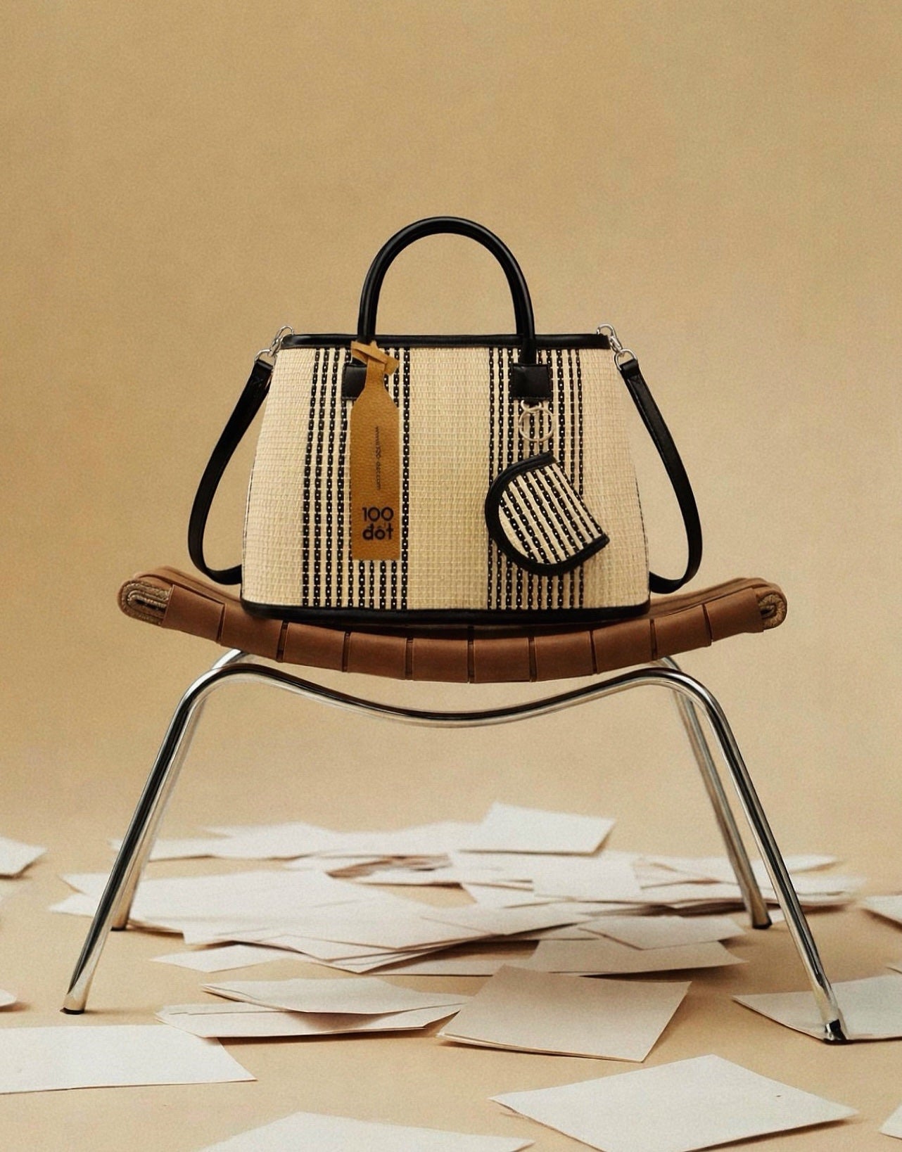 ĐAN BAG - Black small stripes UZU weave
