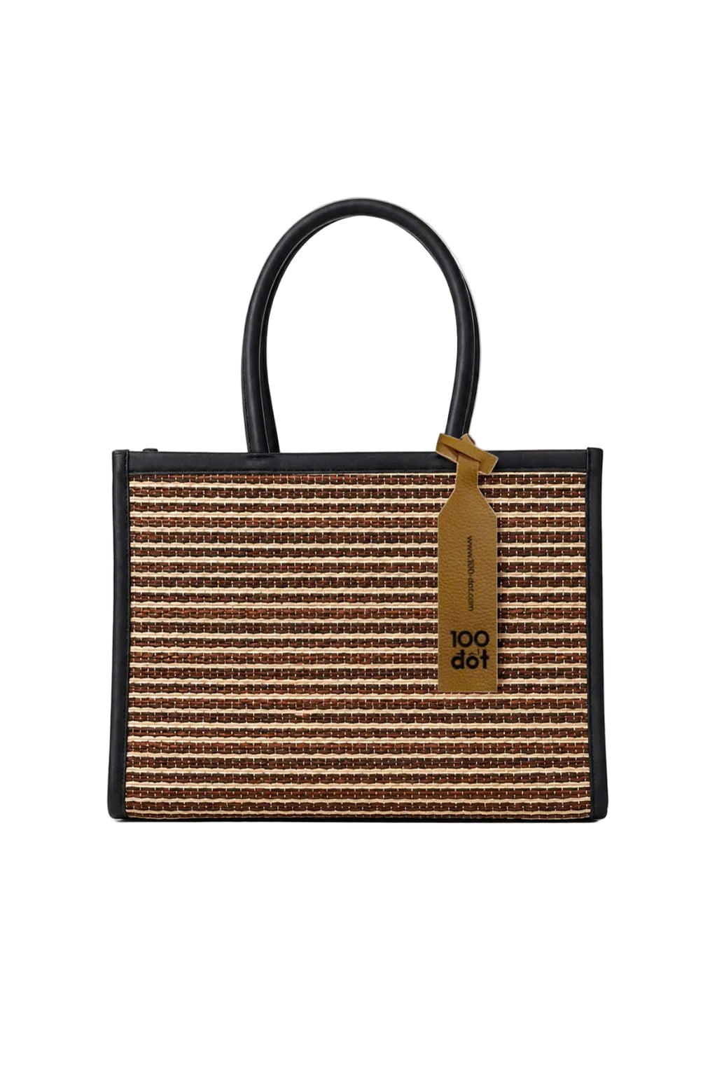 NHỰT BAG - Brown small striped UZU weave