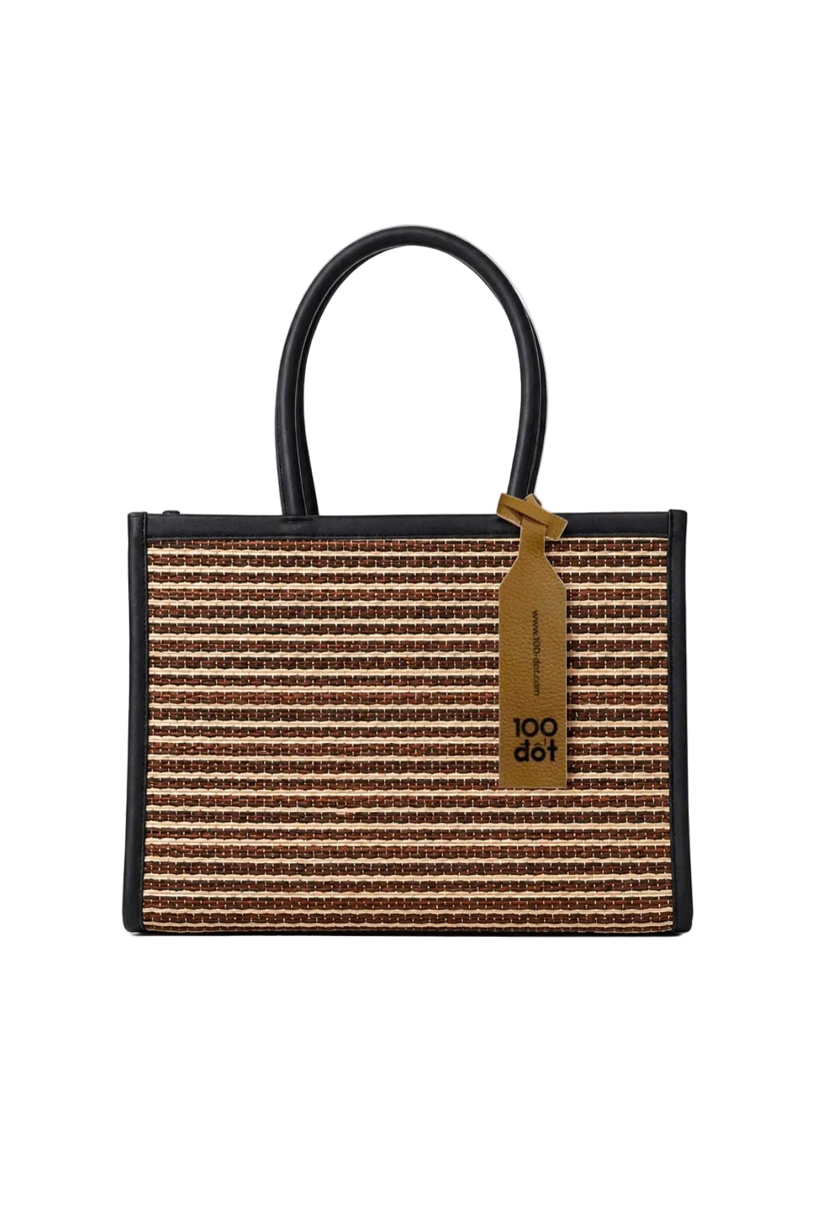 NHỰT BAG - Brown small striped UZU weave