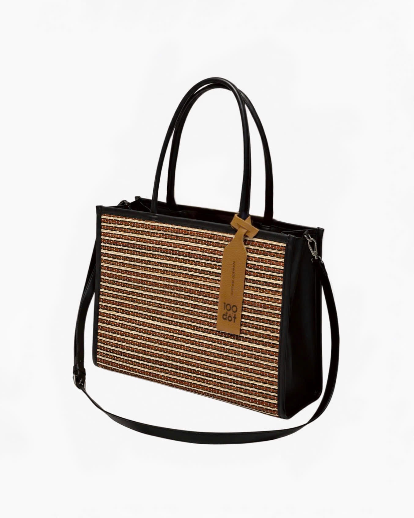NHỰT BAG - Brown small striped UZU weave