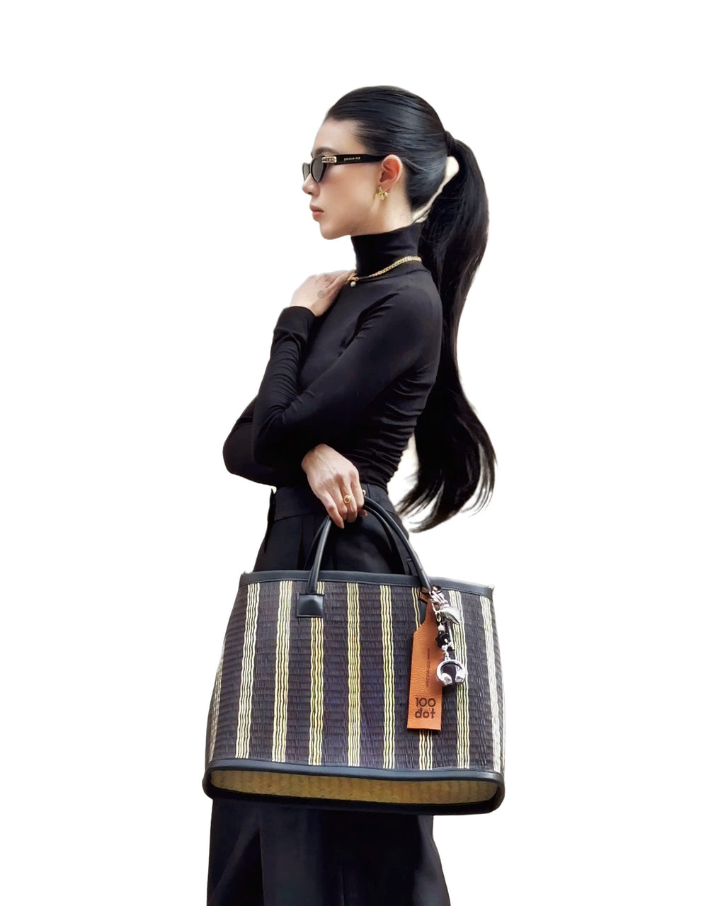 ĐAN BAG - Black striped UZU weave