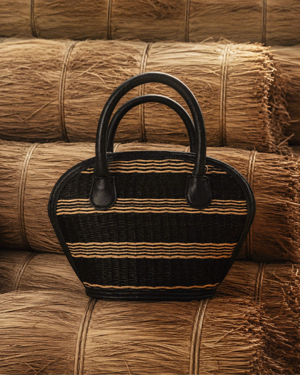 SÒ BAG - Black striped UZU WEAVE