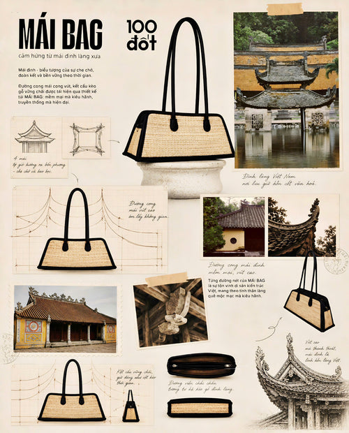 MÁI BAG - Black striped UZU WEAVE