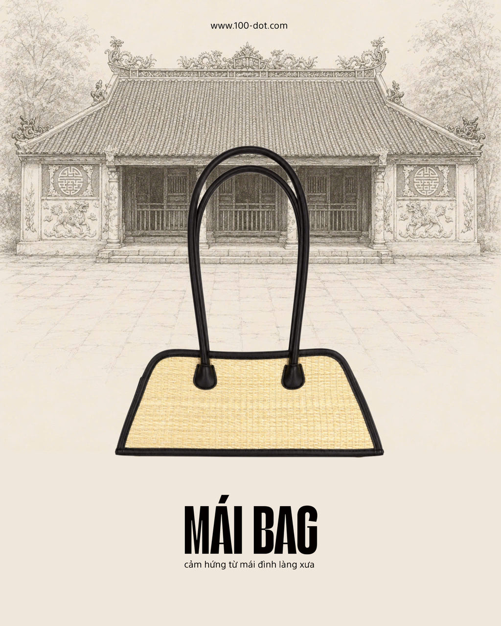 MÁI BAG - Black striped UZU WEAVE