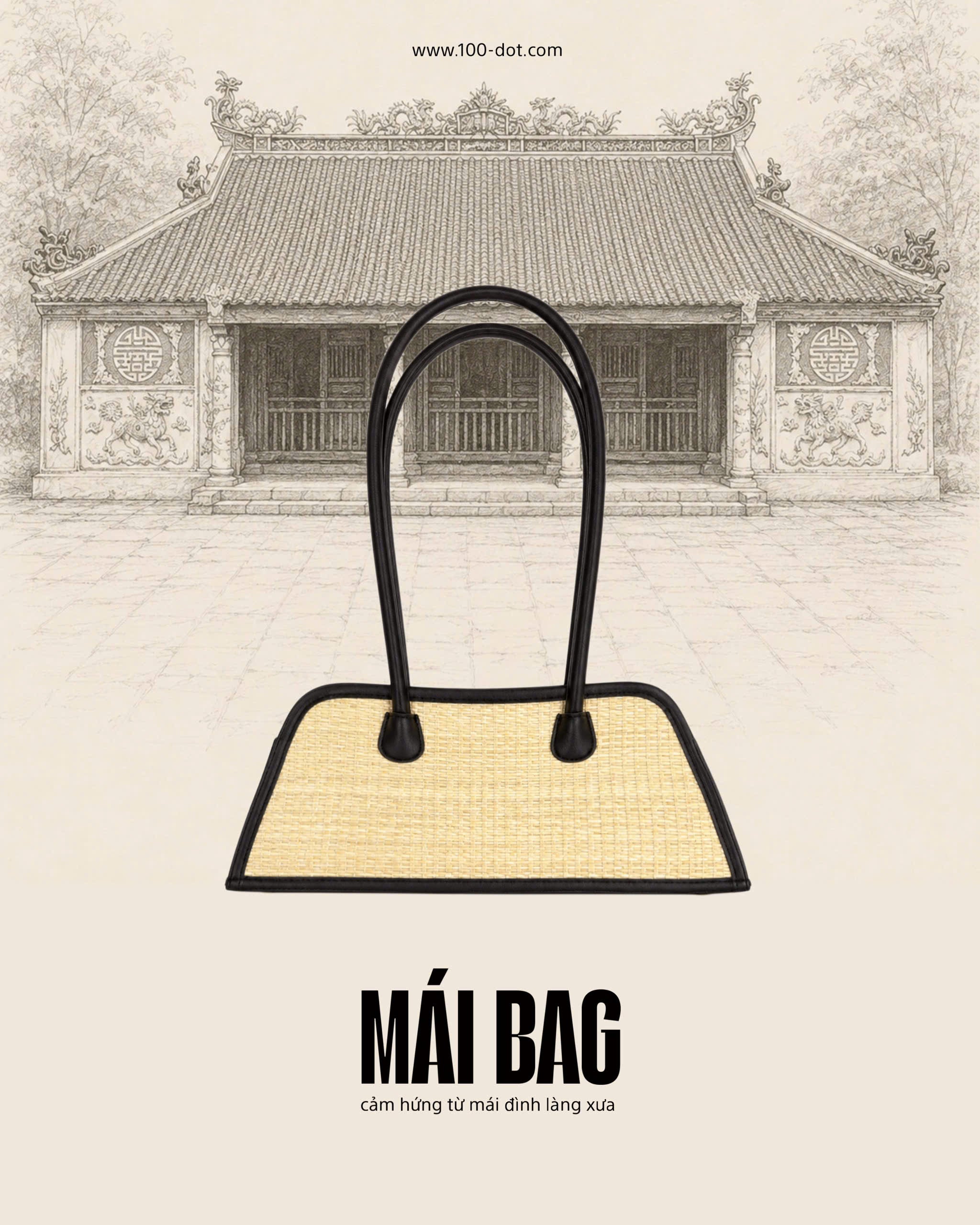 MÁI BAG - Black striped UZU WEAVE