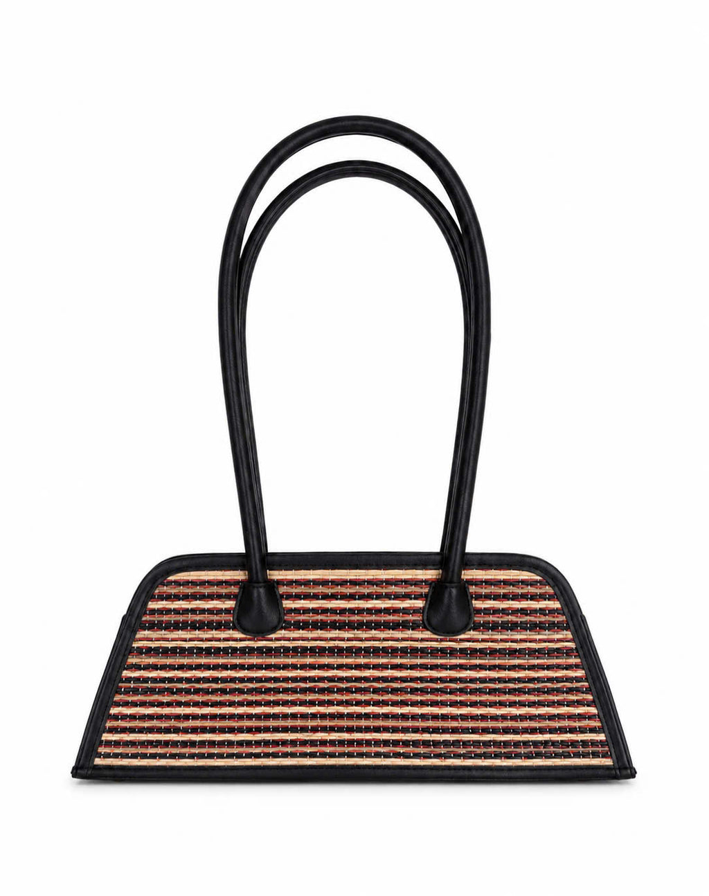 MÁI BAG - Brown small striped UZU weave