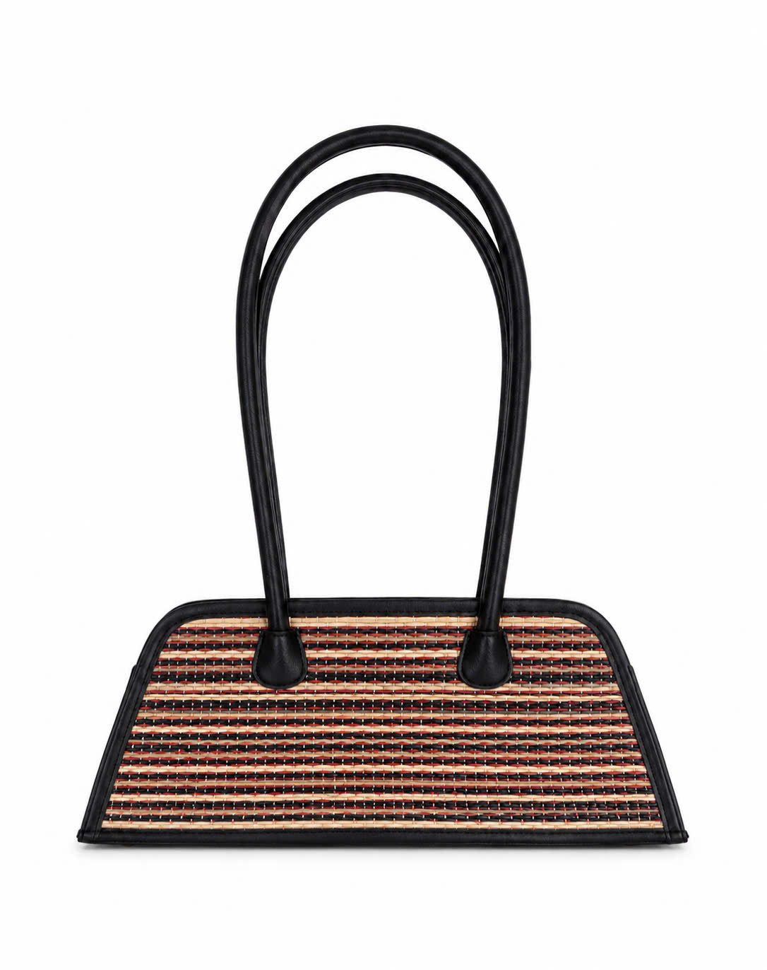 MÁI BAG - Brown small striped UZU weave